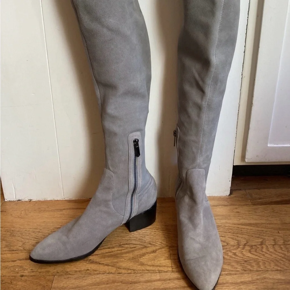 Donald Pliner Women's Dayle Suede Over-The-Knee Boot Storm size 8.5